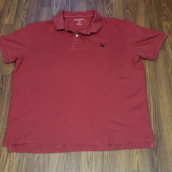 Eddie Bauer Mens Polo Shirt Collared Button Red Large 100% Cotton A95 - Picture 3 of 4